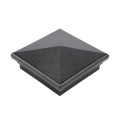 4" Sq. Neptune Downward Low Voltage LED Lighted Post Cap for Vinyl Fence and Railing (Warm White) Hammertone Blac