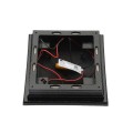 4" Sq. Neptune Downward Low Voltage LED Lighted Post Cap for Vinyl Fence and Railing (Warm White) Hammertone Blac