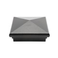 4" x 4" Neptune Downward Low Voltage (Warm White LED) Lighted Post Cap - Hammertone Black