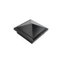 4" Sq. Haven Downward Low Voltage LED Lighted Post Cap for Vinyl Fence and Railing (Warm White) Hammertone Black