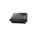 4" Sq. Haven Downward Low Voltage LED Lighted Post Cap for Vinyl Fence and Railing (Warm White) Hammertone Black