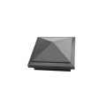 4" Sq. Haven Downward Low Voltage LED Lighted Post Cap for Vinyl Fence and Railing (Warm White) Hammertone Black