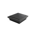 4" Sq. Haven Downward Low Voltage LED Lighted Post Cap for Vinyl Fence and Railing (Warm White) Hammertone Black