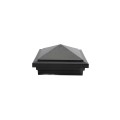 4" Sq. Haven Downward Low Voltage LED Lighted Post Cap for Vinyl Fence and Railing (Warm White) Hammertone Black
