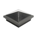 4" x 4" Haven Downward Low Voltage (Warm White LED) Lighted Post Cap - Hammertone Black