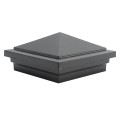 4" x 4" Haven Downward Low Voltage (Warm White LED) Lighted Post Cap - Hammertone Black