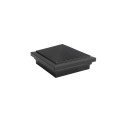 4" Sq. Haven Downward Low Voltage LED Lighted Post Cap for Vinyl Fence and Railing (Cool White) Hammertone Black
