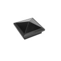4" Sq. Haven Downward Low Voltage LED Lighted Post Cap for Vinyl Fence and Railing (Cool White) Hammertone Black