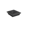 4" Sq. Haven Downward Low Voltage LED Lighted Post Cap for Vinyl Fence and Railing (Cool White) Hammertone Black