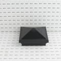 4" Sq. Haven Downward Low Voltage LED Lighted Post Cap for Vinyl Fence and Railing (Cool White) Hammertone Black
