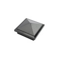 4" Sq. Haven Downward Low Voltage LED Lighted Post Cap for Vinyl Fence and Railing (Cool White) Hammertone Black