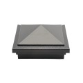 4" x 4" Haven Downward Low Voltage (Cool White LED) Lighted Post Cap - Hammertone Black