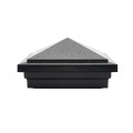 4" x 4" Haven Downward Low Voltage (Cool White LED) Lighted Post Cap - Hammertone Black