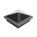4" x 4" Haven Downward Low Voltage (Cool White LED) Lighted Post Cap - Hammertone Black