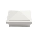 4" Sq. Haven Downward Low Voltage LED Lighted Post Cap for Vinyl Fence and Railing (Warm White) White