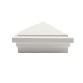 4" Sq. Haven Downward Low Voltage LED Lighted Post Cap for Vinyl Fence and Railing (Warm White) White