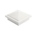 4" Sq. Haven Downward Low Voltage LED Lighted Post Cap for Vinyl Fence and Railing (Warm White) White