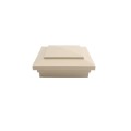 4" Sq. Cape May Downward Low Voltage LED Lighted Vinyl Post Cap for Vinyl Fence and Railing (Warm White) Almond