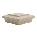 4" x 4" Cape May Downward Low Voltage (Warm White LED) Lighted Vinyl Post Cap - Almond