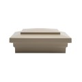 4" Sq. Cape May Downward Low Voltage LED Lighted Vinyl Post Cap for Vinyl Fence and Railing (Cool White) Almond (simple6)