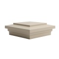4" Sq. Cape May Downward Low Voltage LED Lighted Vinyl Post Cap for Vinyl Fence and Railing (Cool White) Almond (simple6)