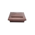 4" Sq. Cape May Downward Low Voltage LED Lighted Vinyl Post Cap for Vinyl Fence and Railing (Cool White) Antique Copper
