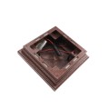 4" Sq. Cape May Downward Low Voltage LED Lighted Vinyl Post Cap for Vinyl Fence and Railing (Cool White) Antique Copper