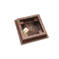 4" Sq. Cape May Downward Low Voltage LED Lighted Vinyl Post Cap for Vinyl Fence and Railing (Cool White) Antique Copper