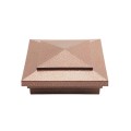 4" x 4" Cape May Downward Low Voltage (Cool White LED) Lighted Vinyl Post Cap - Antique Copper
