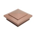 4" x 4" Cape May Downward Low Voltage (Cool White LED) Lighted Vinyl Post Cap - Antique Copper