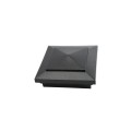 4" Sq. Cape May Downward Low Voltage LED Lighted Vinyl Post Cap for Vinyl Fence and Railing (Cool White) Hammertone Black