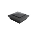 4" Sq. Cape May Downward Low Voltage LED Lighted Vinyl Post Cap for Vinyl Fence and Railing (Cool White) Hammertone Black
