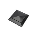 4" Sq. Cape May Downward Low Voltage LED Lighted Vinyl Post Cap for Vinyl Fence and Railing (Cool White) Hammertone Black