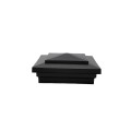 4" Sq. Cape May Downward Low Voltage LED Lighted Vinyl Post Cap for Vinyl Fence and Railing (Cool White) Hammertone Black