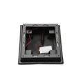 4" Sq. Cape May Downward Low Voltage LED Lighted Vinyl Post Cap for Vinyl Fence and Railing (Cool White) Hammertone Black