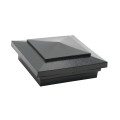 4" x 4" Cape May Downward Low Voltage (Cool White LED) Lighted Vinyl Post Cap - Hammertone Black