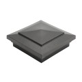 4" x 4" Cape May Downward Low Voltage (Cool White LED) Lighted Vinyl Post Cap - Hammertone Black