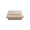4" Sq. Cape May Downward Low Voltage LED Lighted Vinyl Post Cap for Vinyl Fence and Railing (Warm White) Khaki