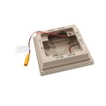 4" Sq. Cape May Downward Low Voltage LED Lighted Vinyl Post Cap for Vinyl Fence and Railing (Warm White) Khaki