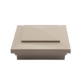 4" x 4" Cape May Downward Low Voltage (Warm White LED) Lighted Vinyl Post Cap - Khaki