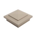 4" x 4" Cape May Downward Low Voltage (Warm White LED) Lighted Vinyl Post Cap - Khaki