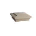 LMT 4" Sq. Cape May Downward Low Voltage LED Lighted Vinyl Post Cap - Khaki LMT-1645KK-5K