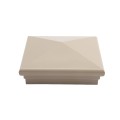 5" Sq. Neptune Downward Low Voltage LED Lighted Post Cap for Vinyl Fence and Railing (Cool White) Khaki 