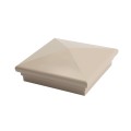 5" Sq. Neptune Downward Low Voltage LED Lighted Post Cap for Vinyl Fence and Railing (Cool White) Khaki 