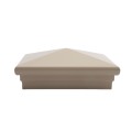 5" Sq. Neptune Downward Low Voltage LED Lighted Post Cap for Vinyl Fence and Railing (Cool White) Khaki 