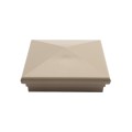 5" x 5" Neptune Downward Low Voltage (Cool White LED) Lighted Post Cap - Khaki