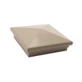 5" x 5" Neptune Downward Low Voltage (Cool White LED) Lighted Post Cap - Khaki