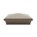 5" x 5" Neptune Downward Low Voltage (Cool White LED) Lighted Post Cap - Khaki