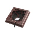 5" Sq. Cape May Downward Low Voltage LED Lighted Vinyl Post Cap for Vinyl Fence and Railing (Cool White) Antique Copper (simple6)