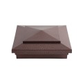 5" Sq. Cape May Downward Low Voltage LED Lighted Vinyl Post Cap for Vinyl Fence and Railing (Cool White) Antique Copper (simple6)